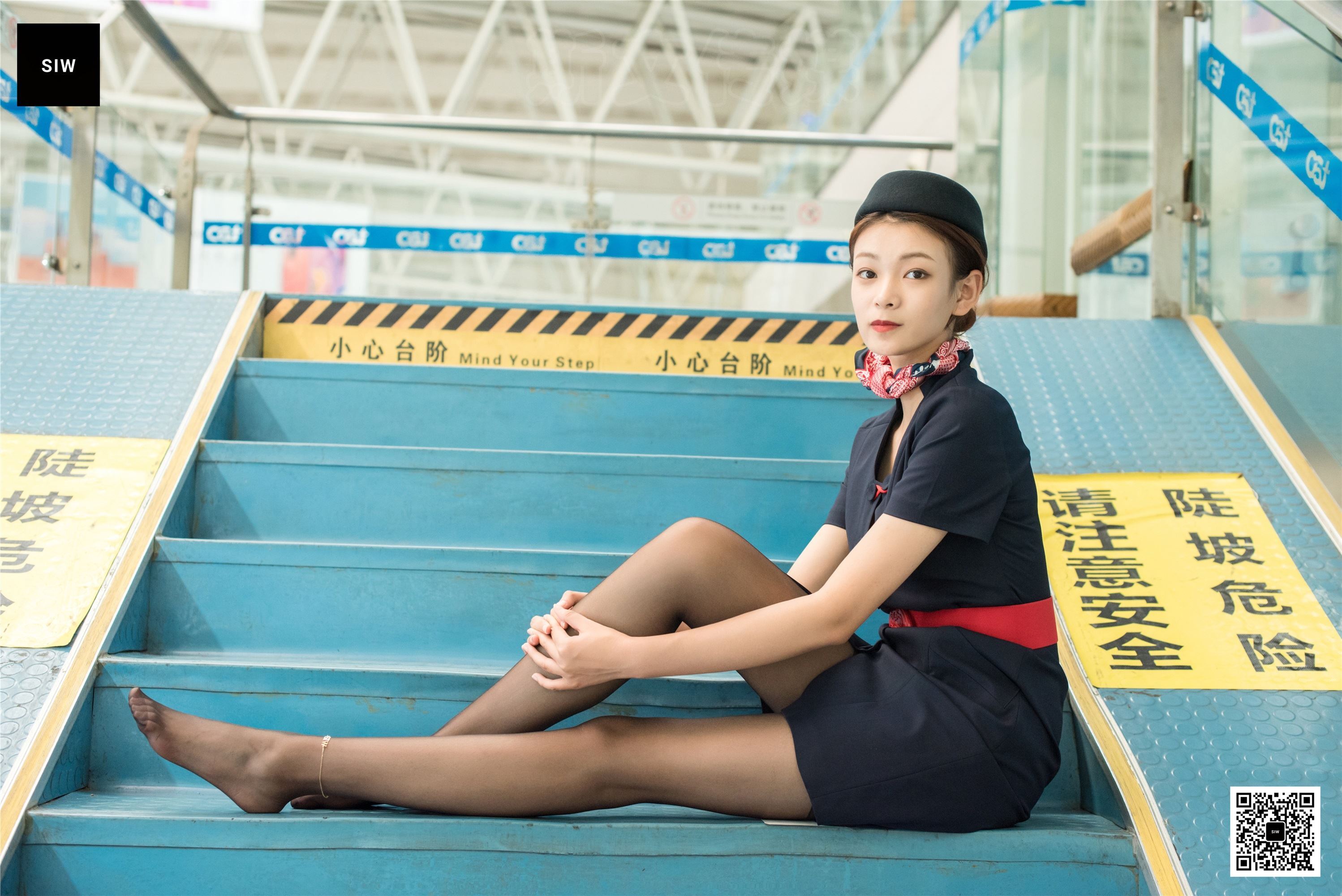 SIW斯文传媒 044 秋季空乘工装制服连衣裙帽子丝巾 - 嘉慧